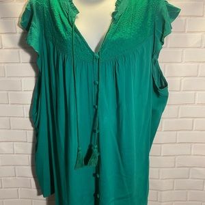 Torrid used size 3X green blouse
